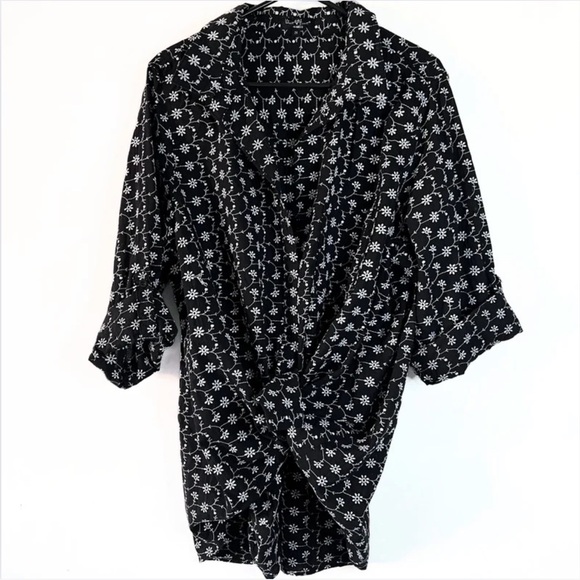 Velvet Heart Oversized Eyelet Embroidered Button  Down Shirt Blouse Size 2X - Picture 8 of 10